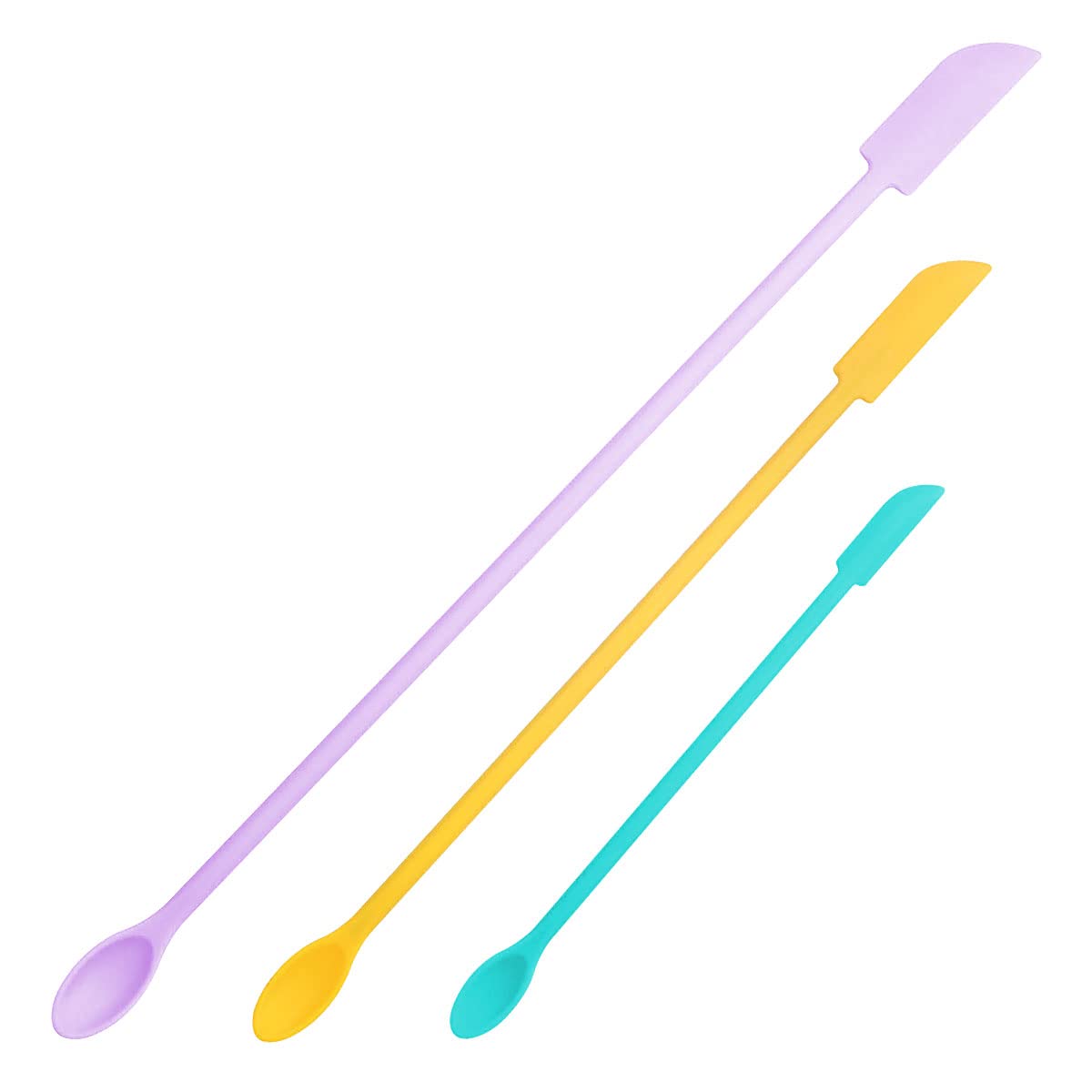 Jagowa 3Pcs Jam Spatula Makeup Spatulas Set Mini Silicone Double Tip Scraper Set for Cosmetics, Food Bottles (Multicolor)