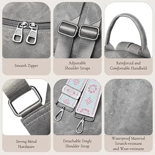 Image of Backpack Purse for Women, Waterproof PU Leather Back pack, Anti-Theft Women Backpack, Lightweight Fashion Multipurpose Purse Shoulder Bag Handbag, Grey