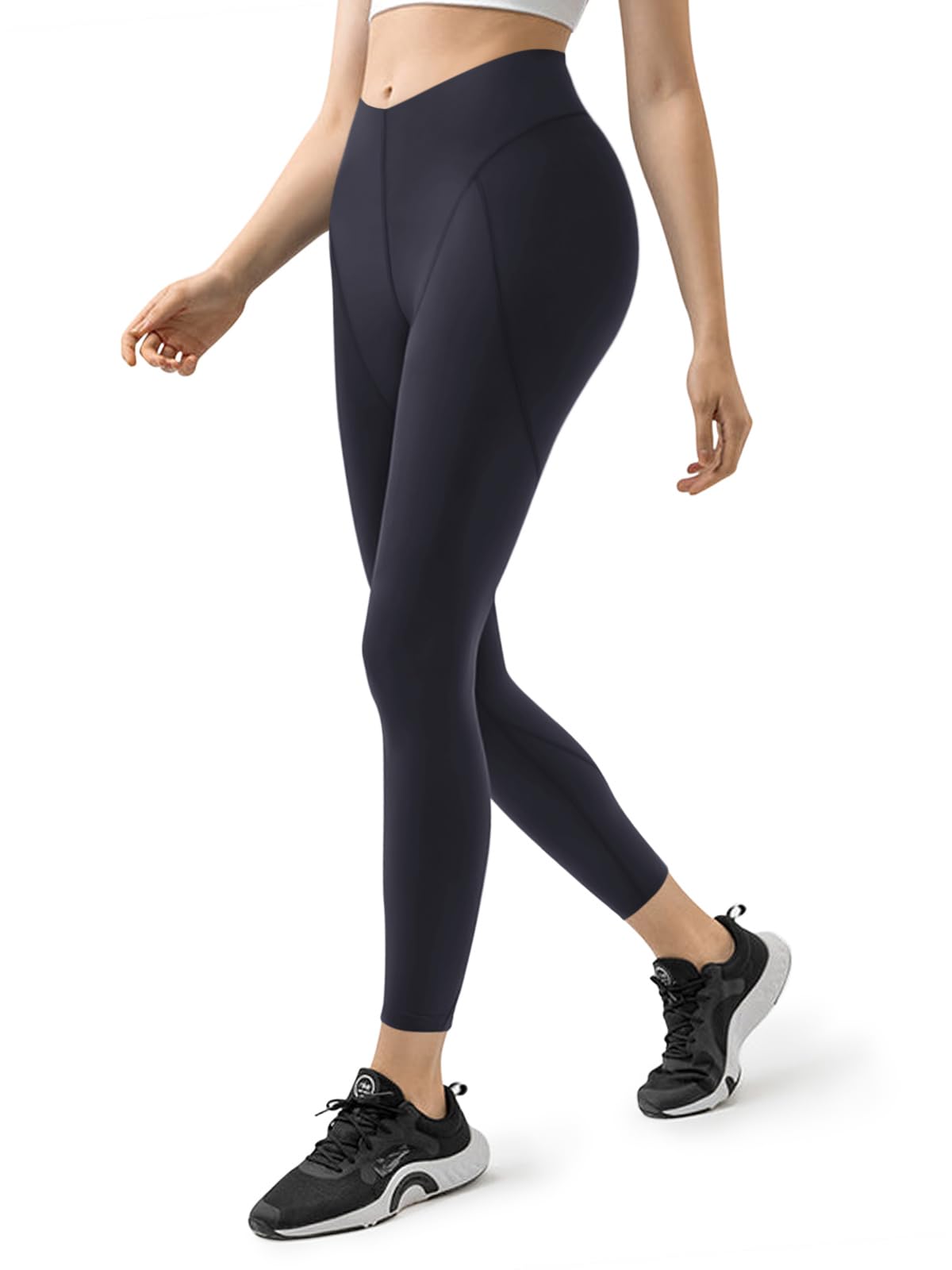 LASLULU V-High Waist Workout Leggings for Women 26" Tummy Control Buttery Soft Compression Leggings Yoga Workout Pants