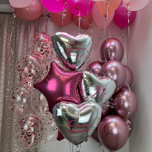 Image of Biapian Silver Heart Balloons, 10PCS Valentines Balloons 18inch Love Foil Balloons for Helium Birthday Decorations for Valentines Day, Wedding, Birthday, Baby Shower