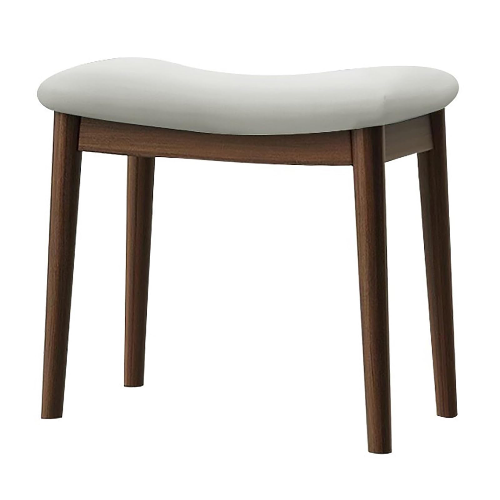 carotoe Accent Vanity Chair Stool with Curved Fabric Cushion, Wooden Legs and Lightweight Compact Profile for Daily Seating Makeup Chair