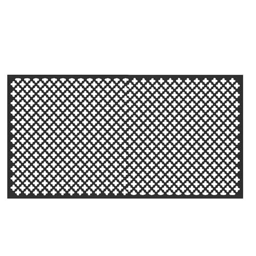 Image of M-D Building Products 56018 12 in. x 24 in. x .020 in. Black Aluminum Sheet Cloverleaf