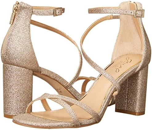 Jewel Badgley Mischka Women's Devorah Heeled Sandal, Gold Glitter, 9 | Image 6