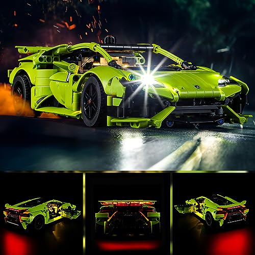 YEABRICKS LED Light for Lego-42161 Technic Lamborghini Huracán Tecnica Building Blocks Model (Lego Set NOT Included) - Image 3