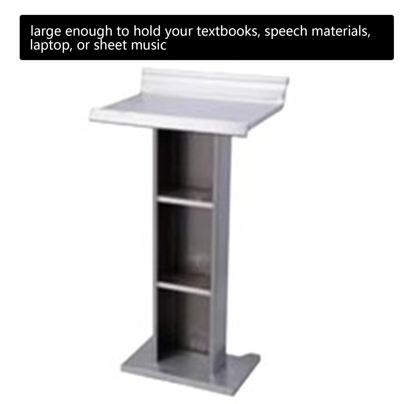 Podium Stand Up Lectern Podium, Bureau d’Accueil en Acier Inoxydable pour l’église Restaurants Scolaires Mariages Bureau Salles de Classe, Lecture étroite ou Ordinateurs Portables