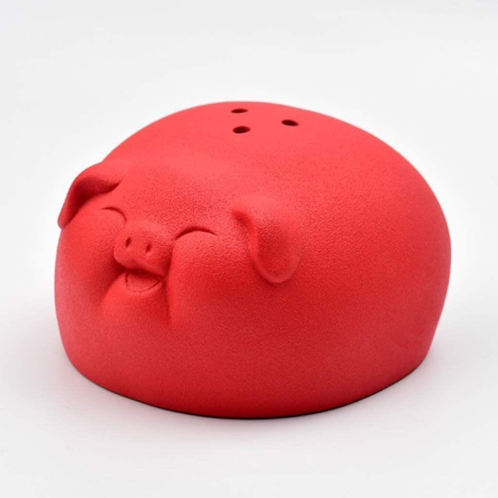 Palnik Na Kadzidełka Piggy Incense Burner Ceramiczny Piec Przeciwpożarowy Indoor Censer Ornaments Home Office Decoration Pokoju Medytacyjnego Salonu(Rot)