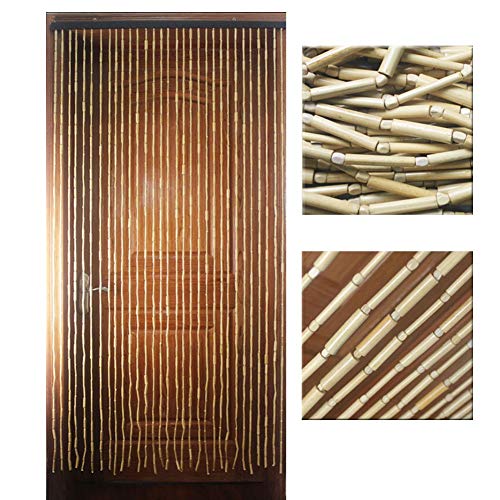 WENZHE Bamboo Beaded Door Curtains for Doorways Bead String Curtain for Room Dividers - 31 Strands Home Entrance Retro Hanging Ornament -35.4"x76.8" (Color : B, Size : 90x195cm)
