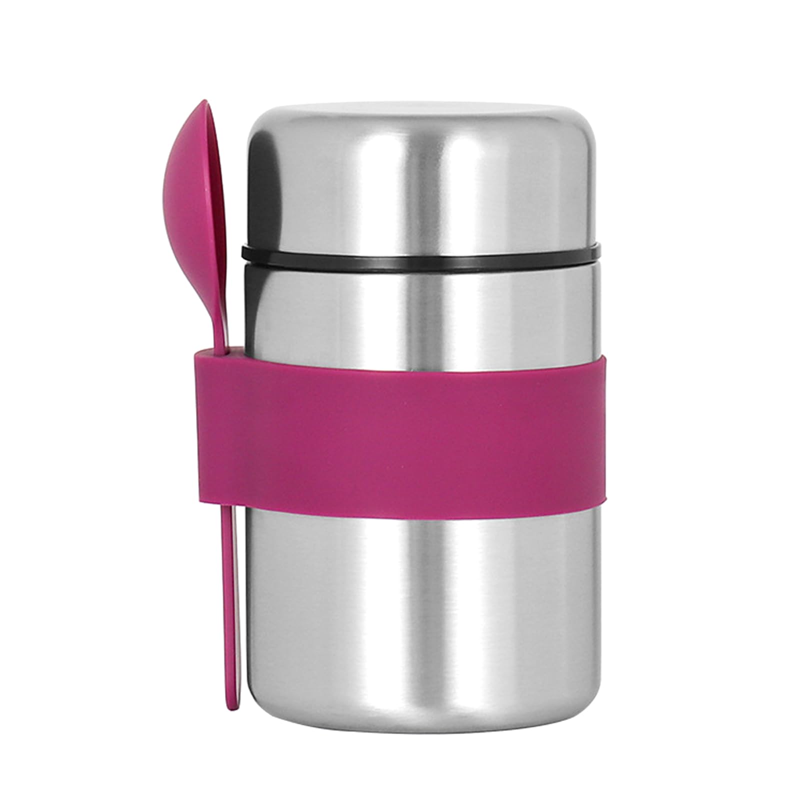 FUZVOL Insulated Food Flask for Food Warming,Stainless Steel Food Flask Soup Flask Container with Spoon for Lunch & Dinner Food Carrying(Purple)