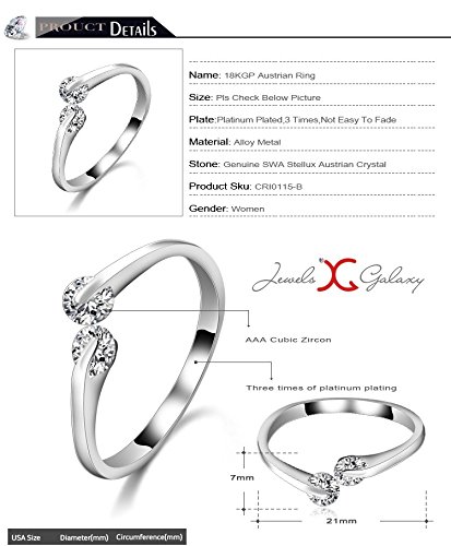Luxuria Solitaire Platinum Plated Zircon Eternity Ring
