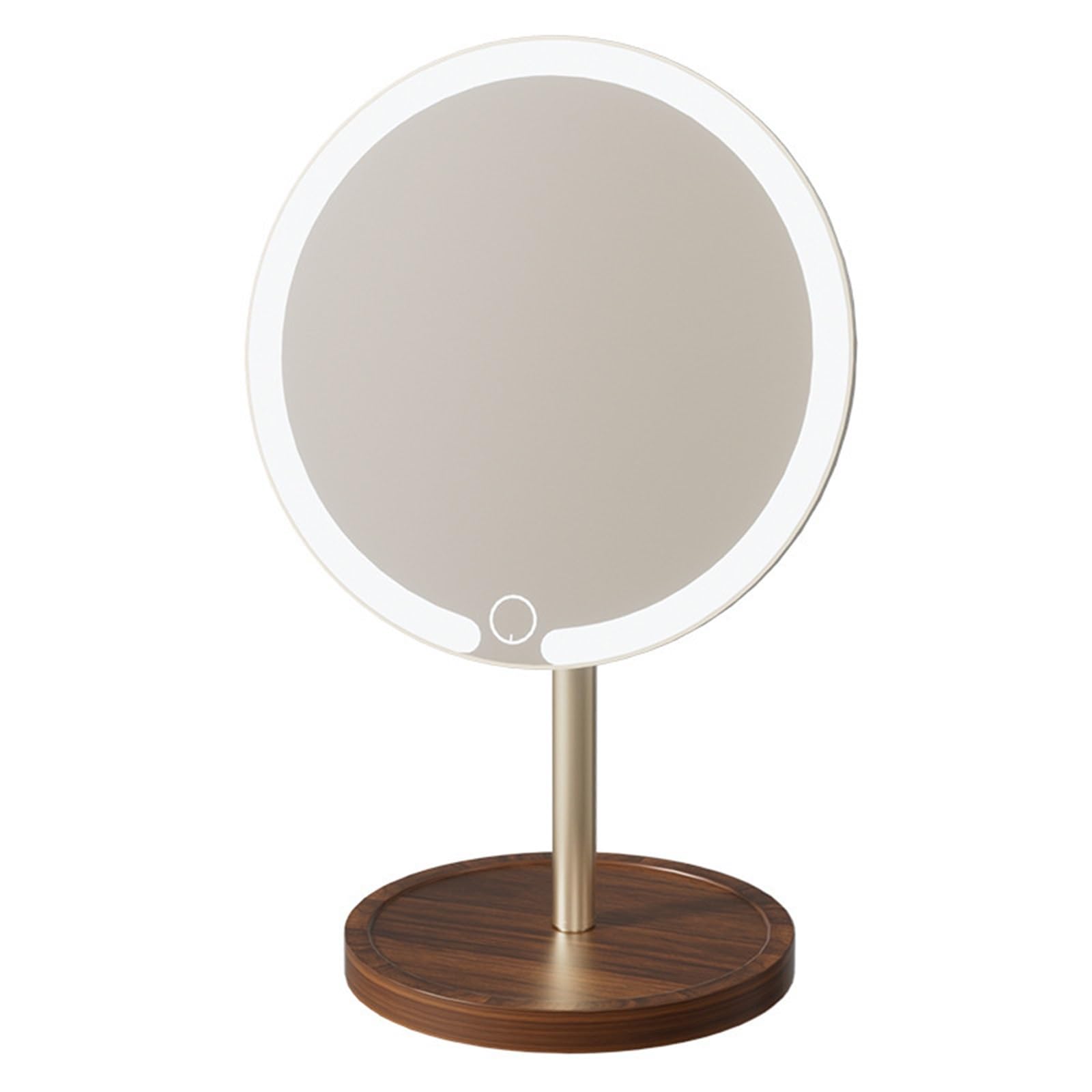 KTMBOHU New Wooden Desktop Desktop Makeup Mirror With Three-color LED Light Student Supplementary Light Mirror Makeup Mirror Rechargeable
