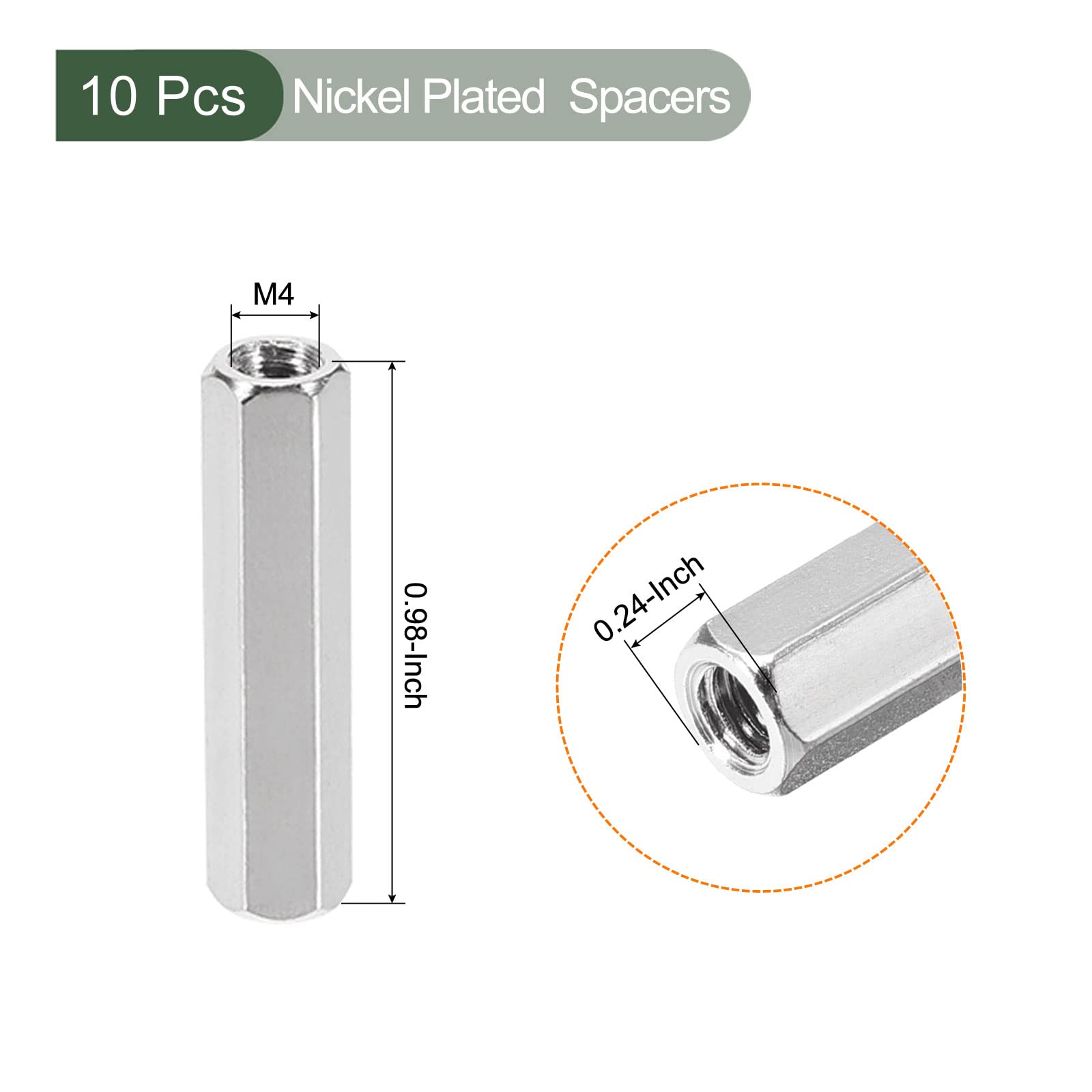 YOKIVE 10 Pcs M4 Spacers, Brass Hex PCB Standoffs Nuts, Keep Height Consistent, Great for Motherboard Circuit Board - Image 2