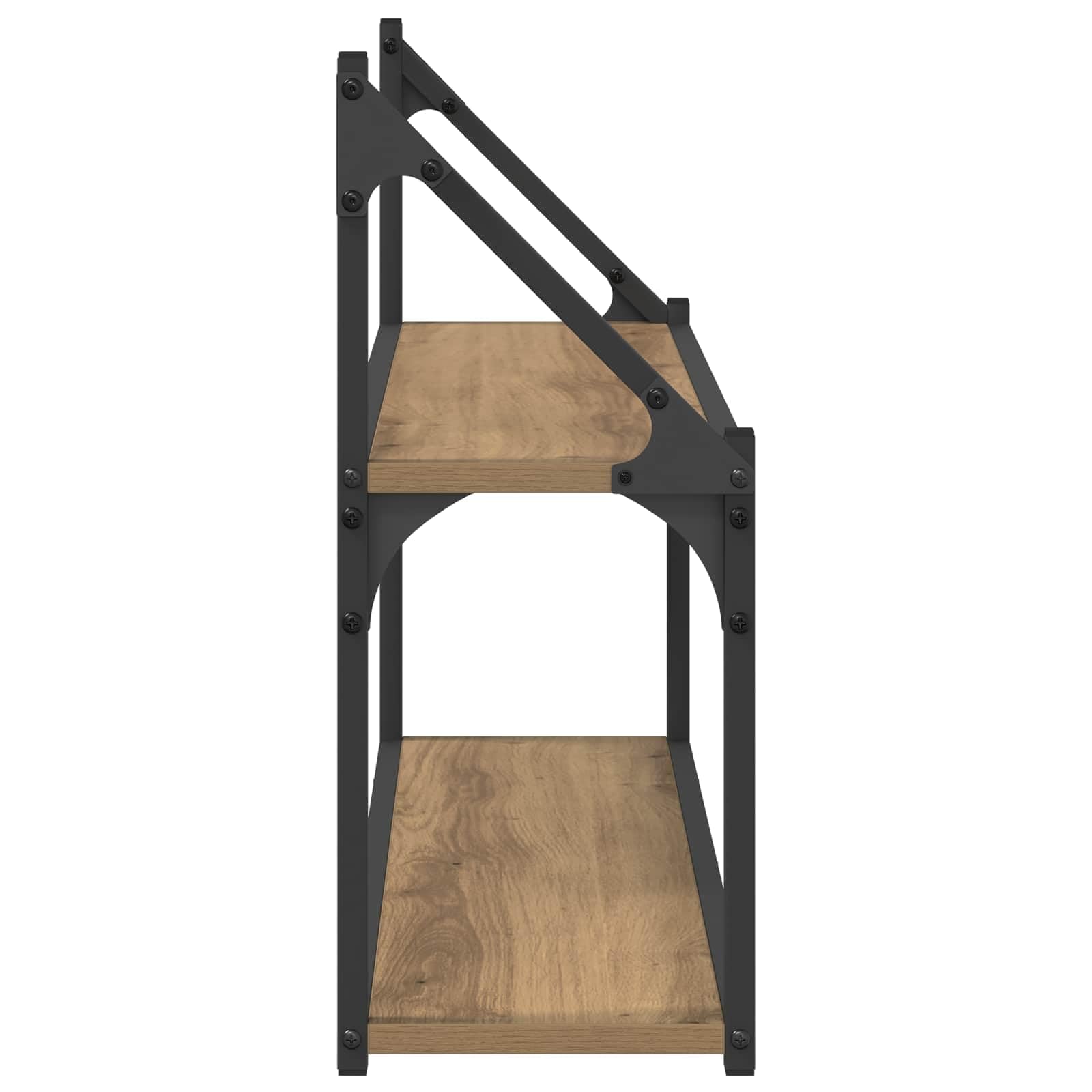 Mensola da parete montaggio a parete rovere artigianale 80x21x51 cm