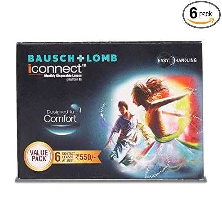 Bausch & Lomb iconnect Monthly Contact Lens(-1.25,Transparent,Pack of 6)