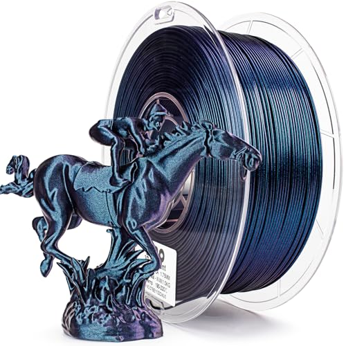 Image of ZIRO Glitter PLA Filament 1.75mm, 3D Printer Filament Shiny Sparkle PLA, Chameleon Series 1KG /2.2lbs Spool, Super Twinkle Effect Material, Fit Most FDM 3D Printers, Peacock Teal Luster