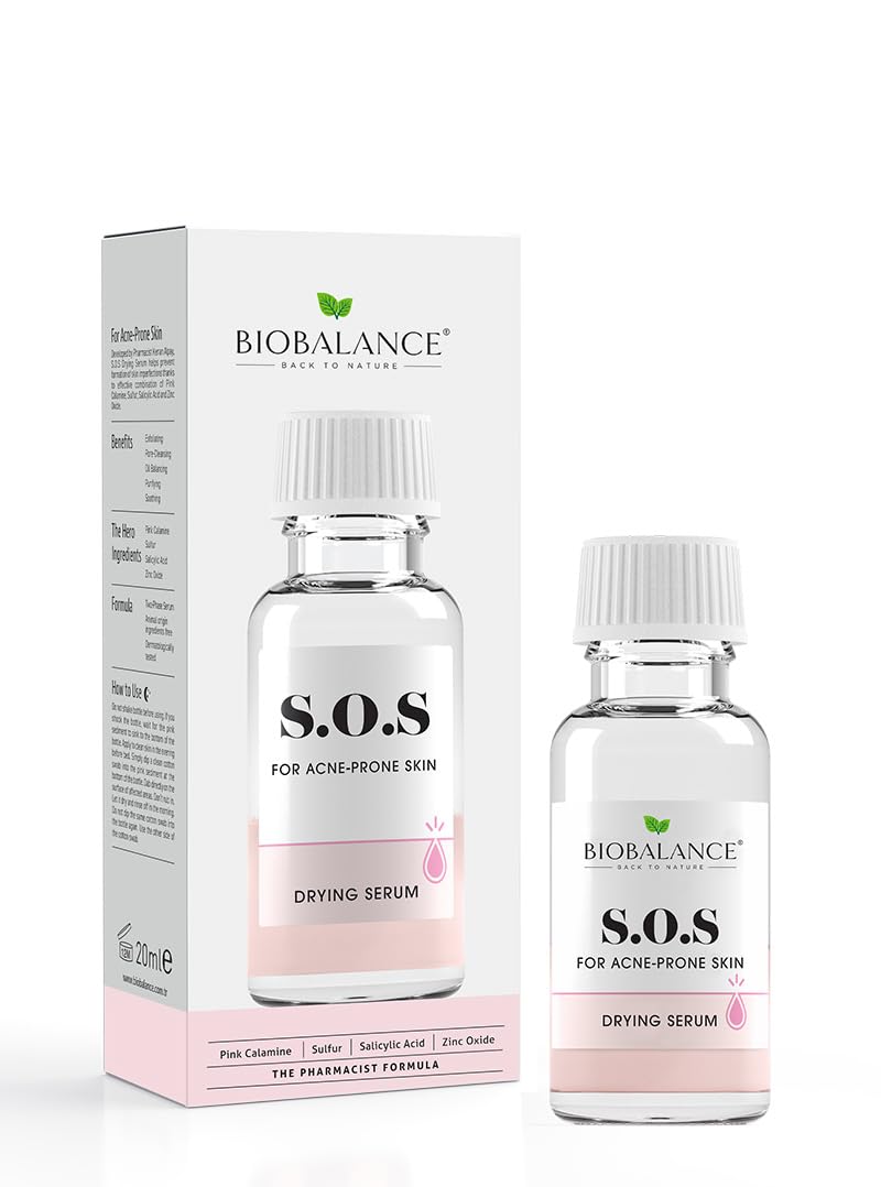 Bio Balance S.O.S Drying Serum | Enriched with Pink Calamine, Sulfur, Salicylic Acid and Zinc Oxide | For Ane-Prone Skin | Dermatologically Tested | 20ml