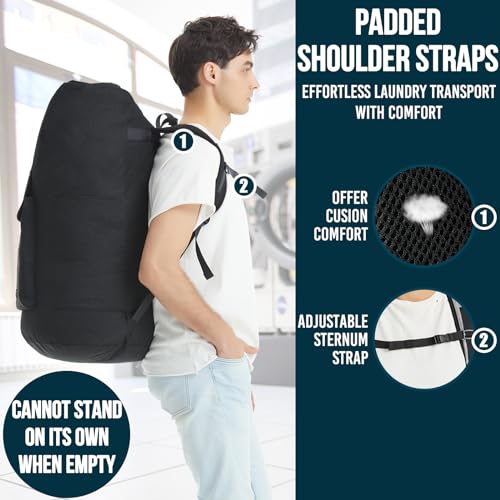 [Prime] 115L Extra Large Laundry Backpack Bag w/ 4 Pockets $10.46 + Free Shipping + 55% Off Code T2F4V8X6 Prime - image 3