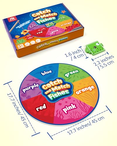 Image of Coogam Wooden Sorting Color Matching Game, Montessori Magnetic Fishing Color Shape Sorter Toy Preschool Educational Fine Motor Skill Toy Gift for 3 4 5 Years Kids