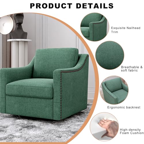 Sillón giratorio verde con estructura metálica miniatura 5