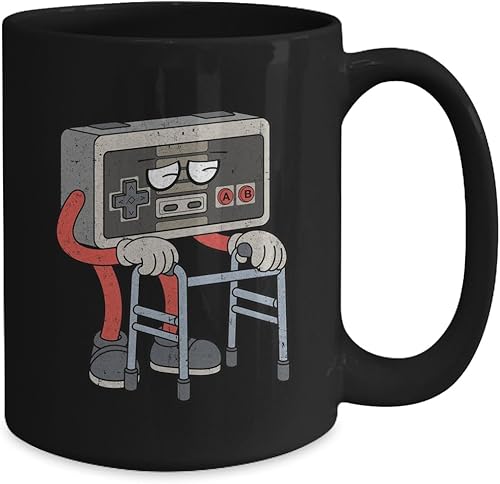 Miniatura 2 de TeesPure Funny Old Gamer Gaming Retro 80s 90s Video Game Old Gamer Taza de café de 15 onzas, color negro