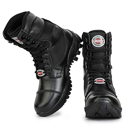 Image of Liberty Freedom SOLDIER-01 Leather Military Army Long Boot Shoes for Men (6, Black)
