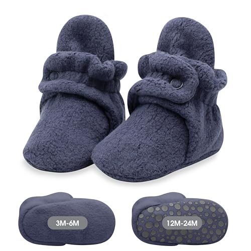 Image of Zutano unisex-baby Cozie Fleece Baby Booties With Grippers