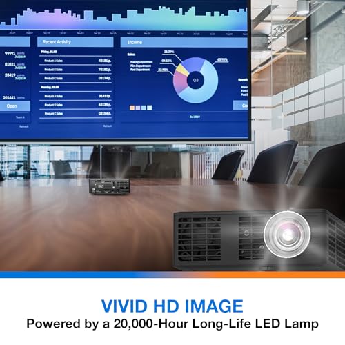 Image of Optoma ML750i Mini Portable Business LED Projector - WXGA 1280 x 800, 450 /700 Lumens, Under 1lb., Project via HDMI, USB-A, or MicroSD, Screen Mirror Wirelessly with Mobile Devices