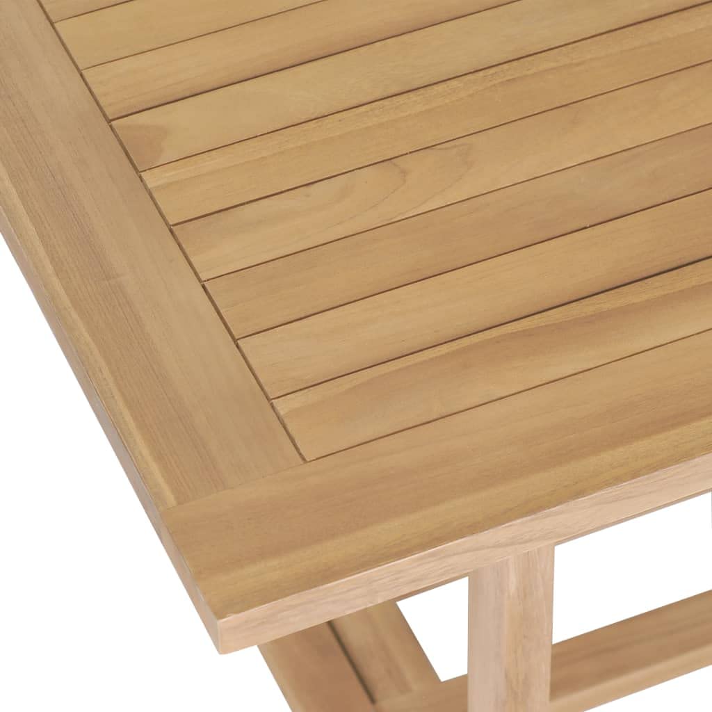 Rozsuwany stół ogrodowy 180-280 x 100 x 75 cm, z litego drewna tekowego, wysuwany stół drewniany na taras i podwórko, stół z dwoma przedłużkami od 180 do 230 lub 280 cm, z otworem