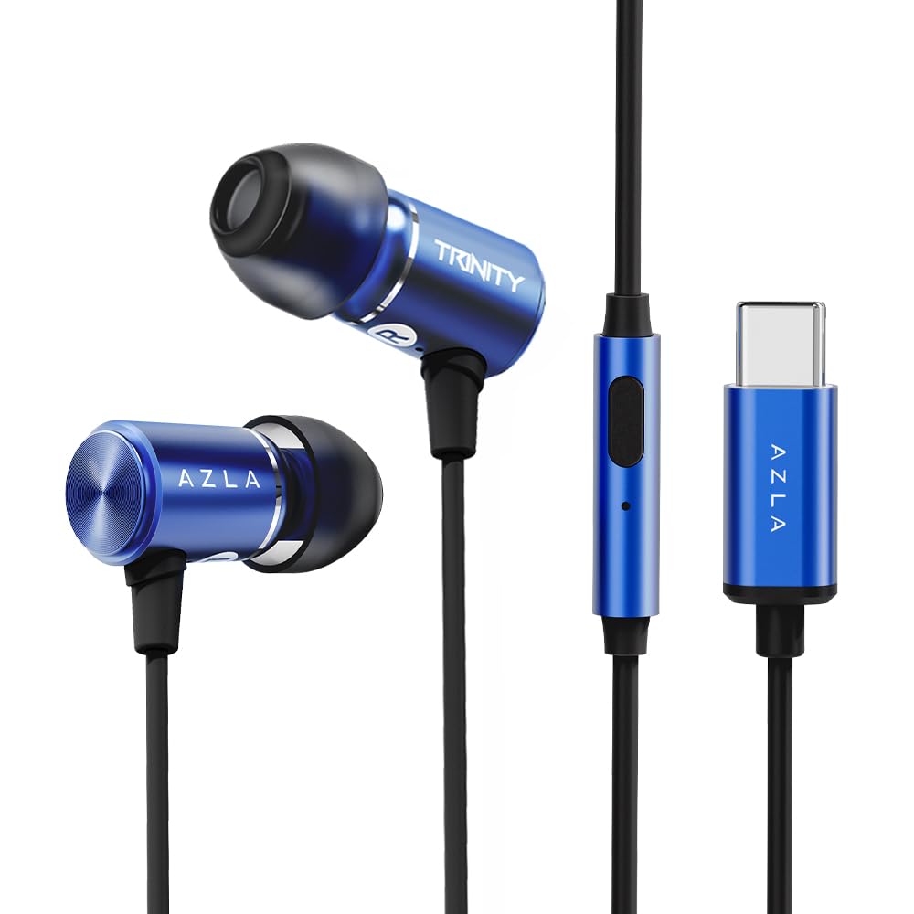 Amazon.com: AZLA Trinity USB-C Wired Earphones with DAC & Mic for