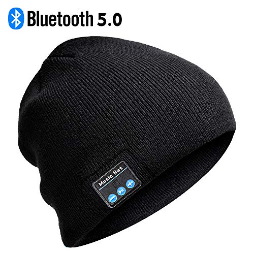 Bluetooth Beanie, Mens Gifts Bluetooth hat with Double Knitted Built-in Stereo Speaker