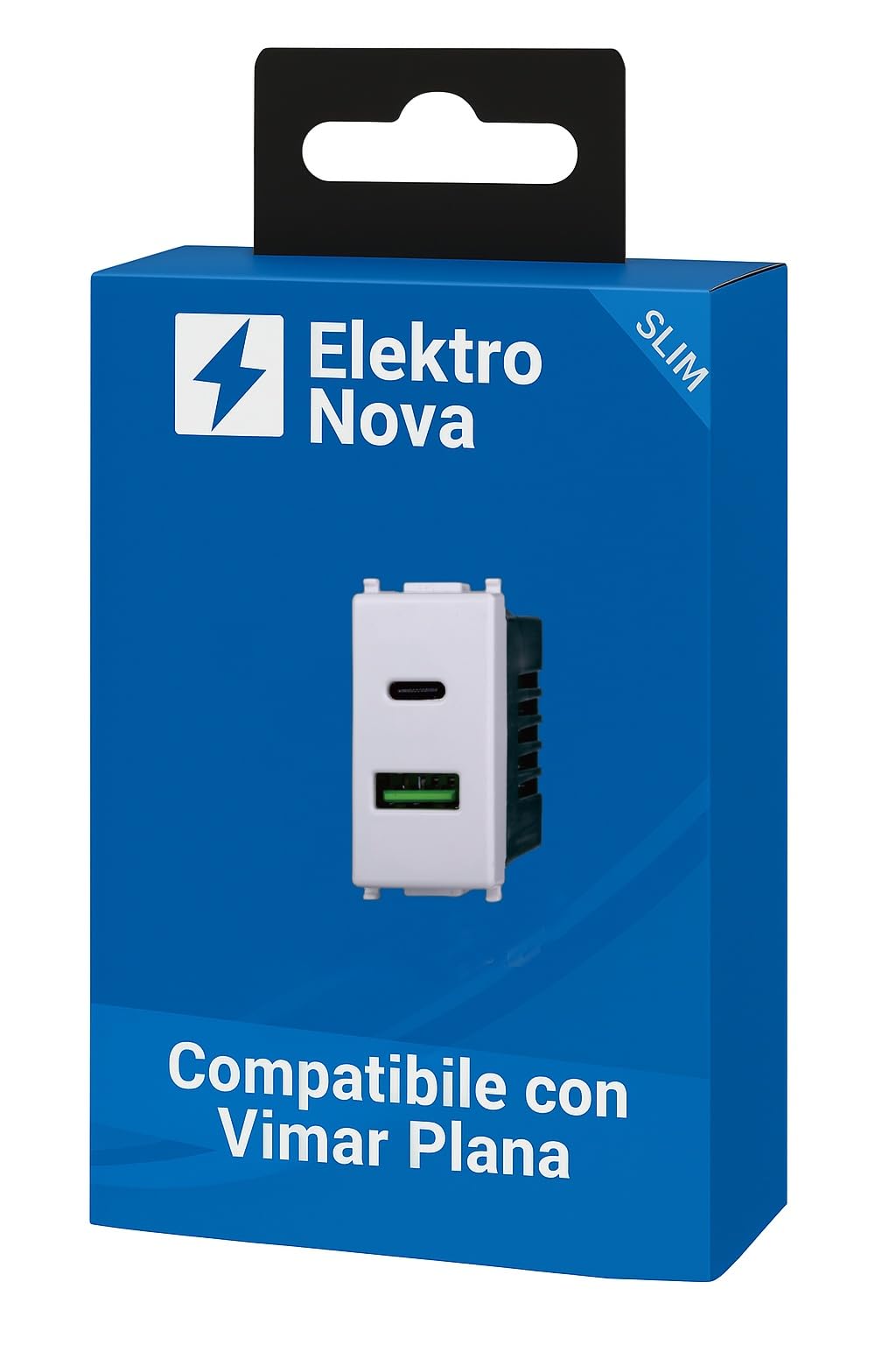 Elektronova Presa USB Type-A+C 5V 3.1A caricatoreBianco compatibile Vimar Plana Kit 4 Pezzi 3002