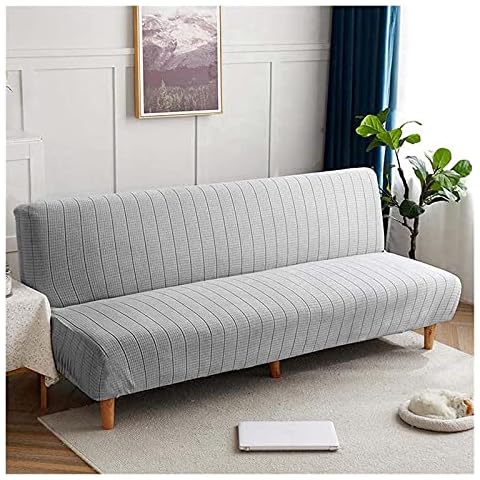 RTSFKFS Sofa Bed Cover Armless 3 Seater Stretch Sofa Slipcover Spandex Jacquard White/Grey/Black/Brown Sofa Protector Cover For Moving Fits Folding Sofa Bed (Color : H, Size : 160-185cm) Cover
