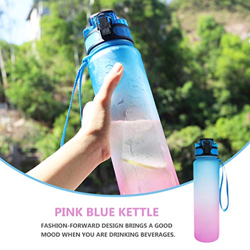 Garrafa de água esportiva portátil BESPORTBLE, garrafa de água fosca com escamas esportes garrafa de