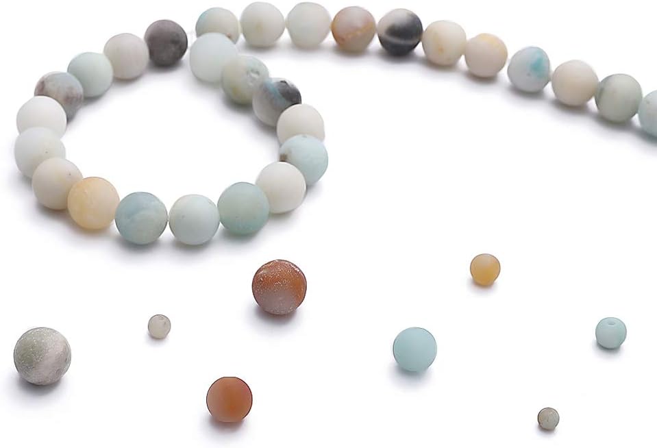 BEADIA Natural Matte Amazonite Jade Stone Round Loose Semi Gemstone Beads for Jewelry Making 10MM 38PCS Matte Amazonite 10mm