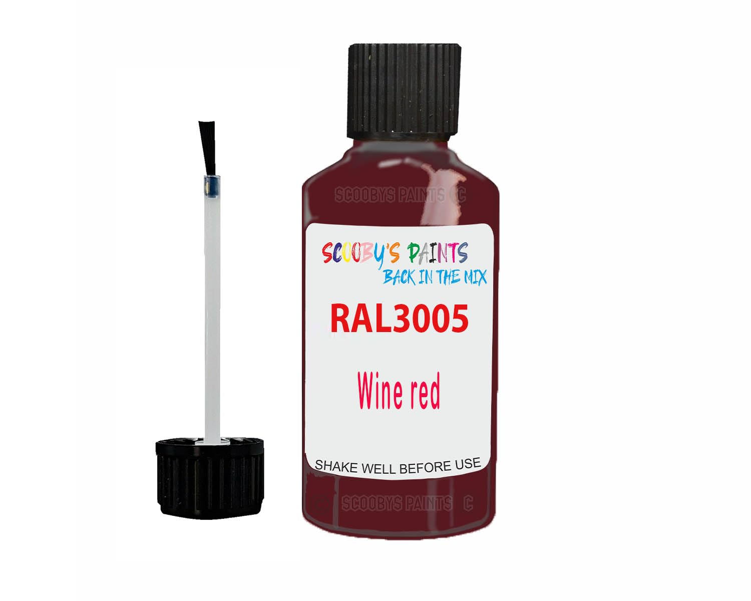 SCOOBYS PAINTS BACK IN THE MIX Anti Rust Direct to Metal Paint Protection prevents Corrosion indoor & Outdoor gloss Finish (30ML Tester Bottle, RAL3005 Wine red)