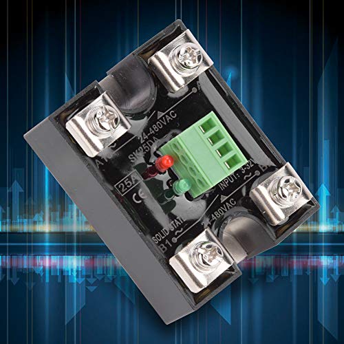 SSR, Solid State Relay Dual Channel DC Control AC Single Phase SSR with Indicator 24-480VAC, Solid State Relays (25A(-SK25DA))