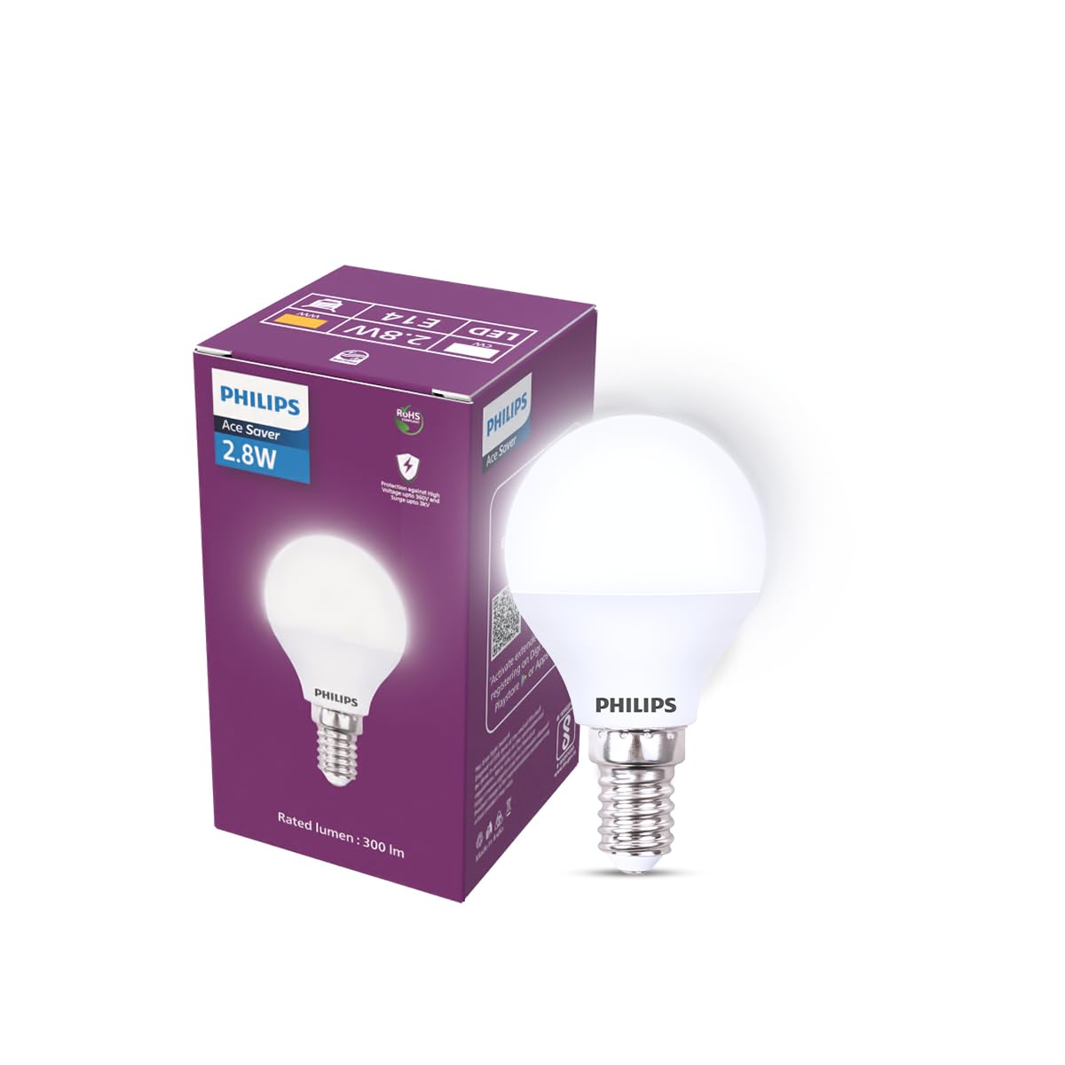 Philips 2.8W LED Frosted Candle Bulb | Warm White 3000K | E14 Base | Energy Efficient Decorative LED Light | Long Life & Instant Brightness | Pack of 1-picture-10