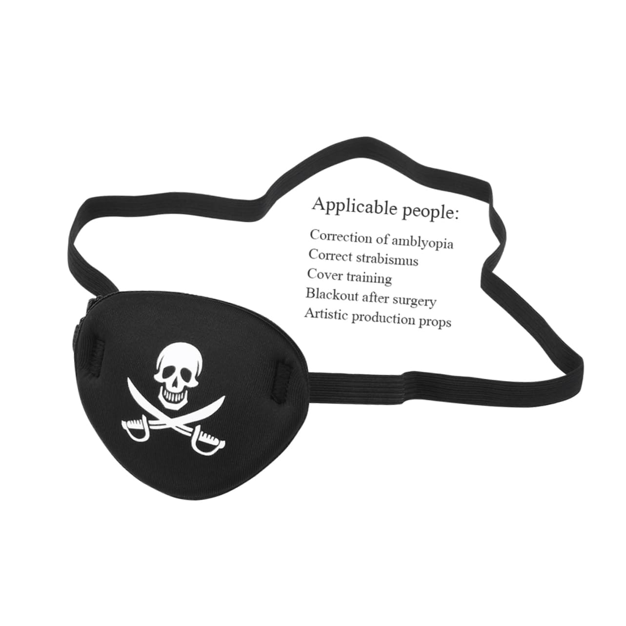 Toyvian 12 Stk Faule Augenklappe Piraten-augenmaske Strabismus-augenklappe Kapitän Augenmasken Halloween-piratenkostüm Einzelne Augenklappe Eine Augenklappe Patch Gemütlich 3d