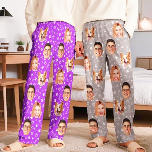 Customized Faces Pajama Bottom for Husband Boyfriend Wife Girlfriend Personalized Photo Pajama Pants for Men4