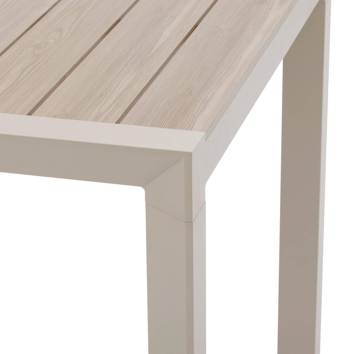 Hespéride - Table de Jardin évasion Effet Bois Lin et Argile 6 Places Lates en Aluminium