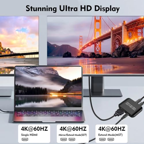 Adaptateur MST Type-C 4K60 répartiteur HDMI homodyne - 3