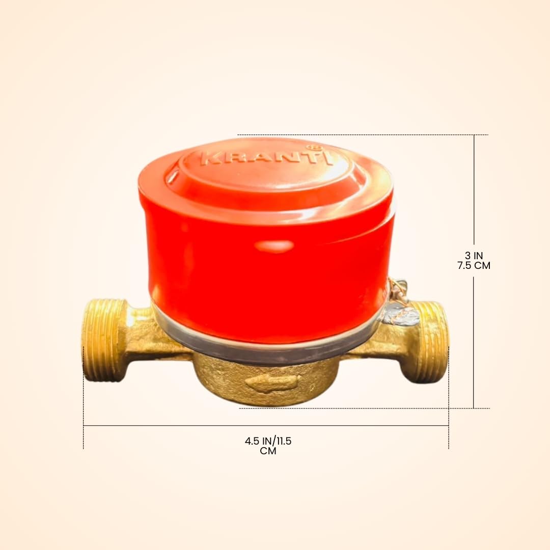 Kranti ISI Marked Water Meter 15mm Single Jet 3