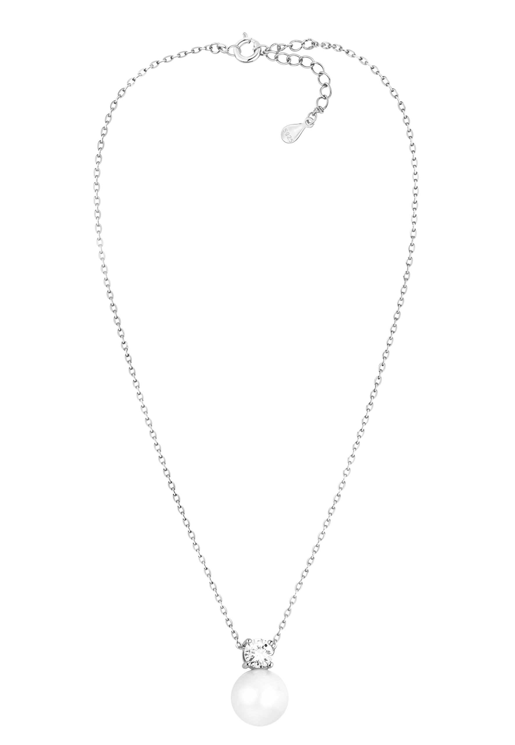 Sofia Milani - Collana da Donna in Argento 925 - con Pietra Zircone - Ciondolo a Perla