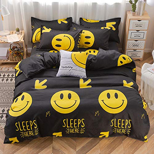FWDDDEQ® Set Housse De Couette 220X240 Cm Motif De Smiley De Dessin Animé 3 Pièces Parure De Lit pour 1/2 Personnes Imprimé - 100% Microfibre pour Garçons...