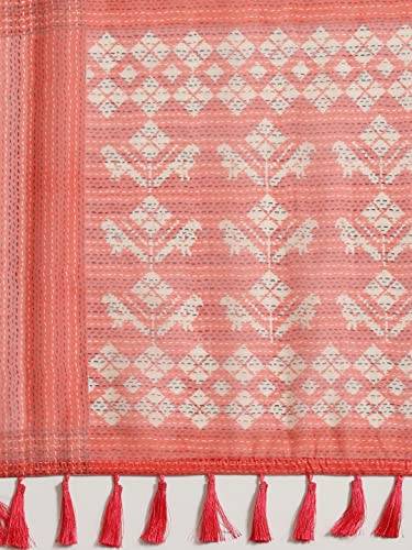Image of Amazon Brand - Anarva Women's Kalamkari Saree With Blouse Piece