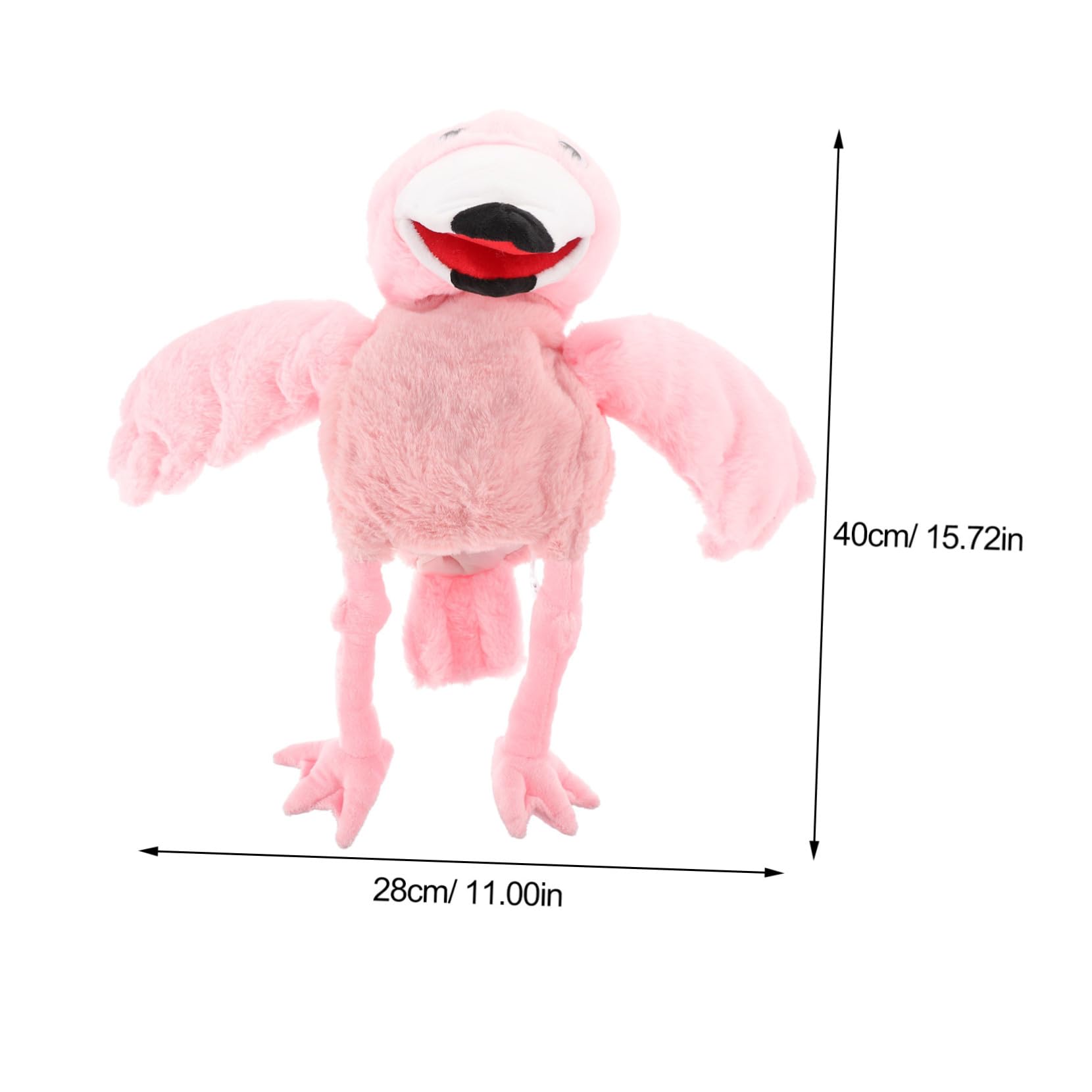 Hemobllo Burattino da Mano Facile da Pulire per Raccontare Storie Giocattolo Interattivo Fenicottero in Peluche Rosa Cotone Pp e Adatto a Giochi Educativi per Ragazzo Ragazza