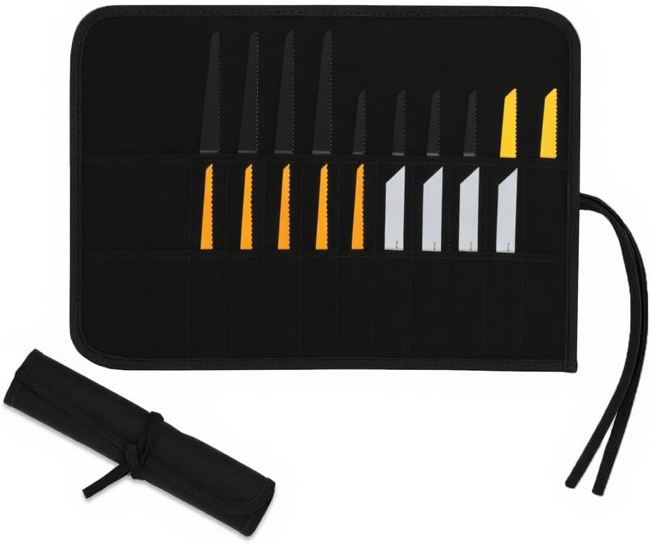 Portable Saw Blade Storage Case - Durable Black Fabric Holder for Reciprocating, Jigsaw & Wood Pruning Blades - Compact & Lightweight for DIY, Contractors & Professionals (Case Only)