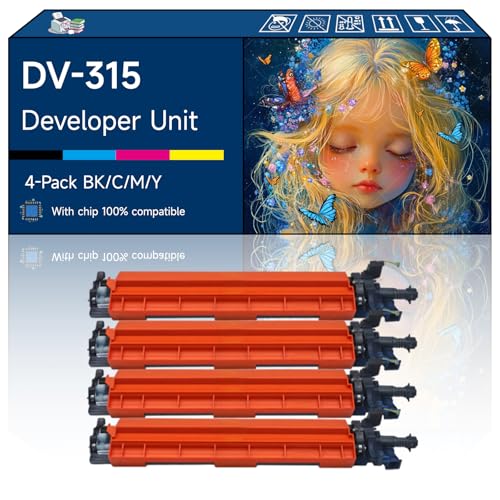 Tontxxe DV-315 Developer Unit Compatible with Konica Minolta bizhub C250i C251i C300i C301i C360i Printers (4-Pack BK/C/M/Y)