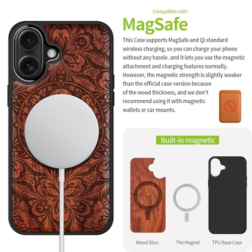 Coque iPhone 17 bois compatible Magsafe étui élégant chic pour le bureau - 5