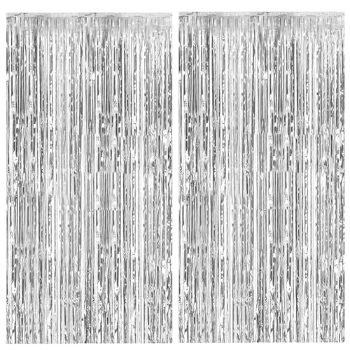 2 Pack Cortinas Decorativas Plata 39.4 x 78.7 in miniatura 1