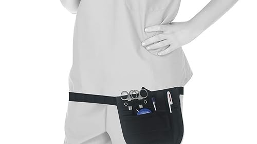 Miniatura 5 de Cinturón organizador de delantal médico EMI con 7 bolsillos para enfermeras y profesionales médicos para mantener tus artículos esenciales a tu lado